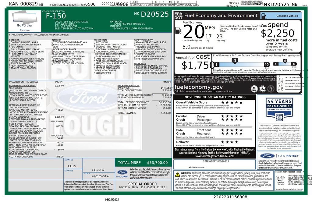 Used 2022 Ford F150 XLT w/ Equipment Group 302A High AWD/4WD image 47