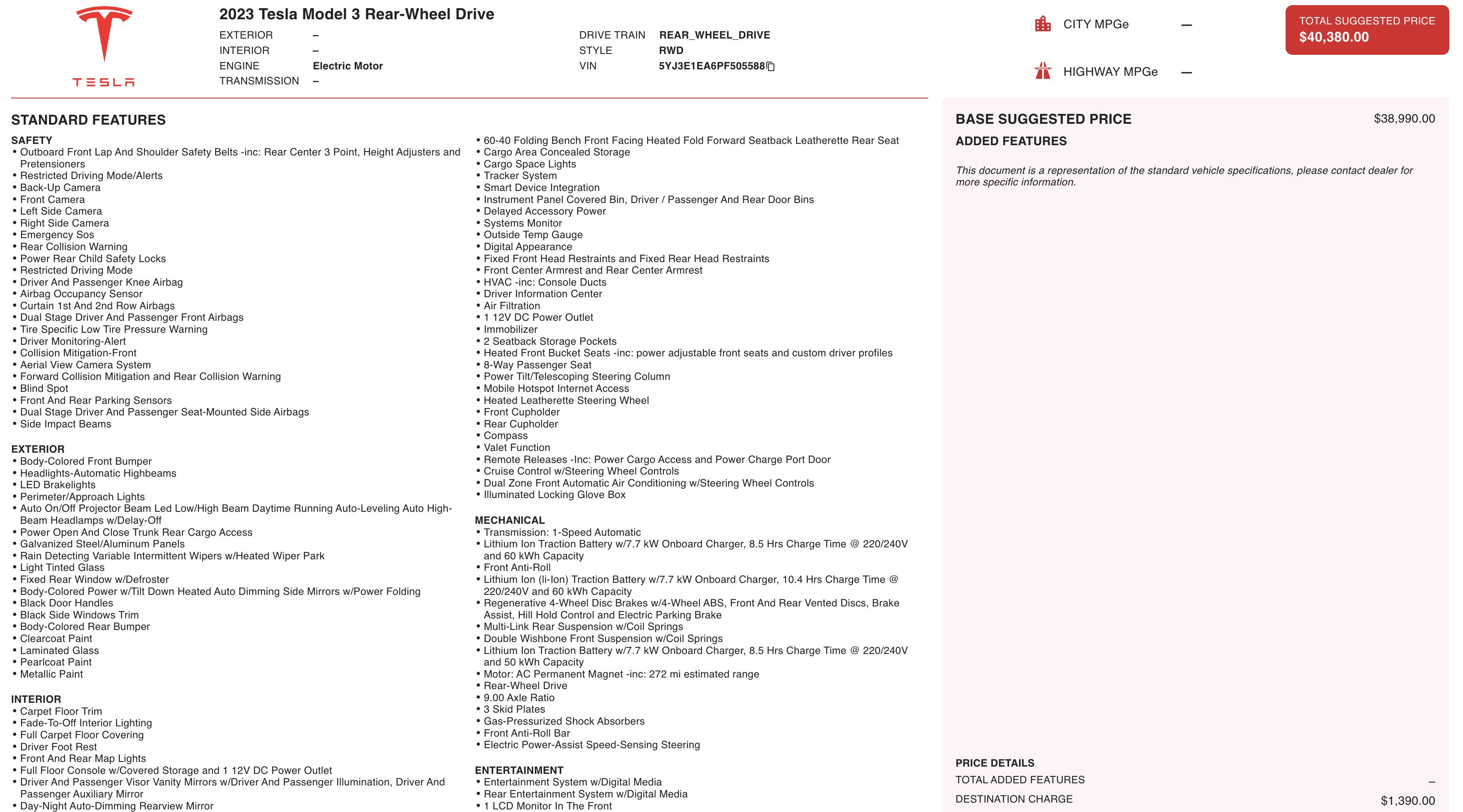 Used 2023 Tesla Model 3 Standard Range image 3