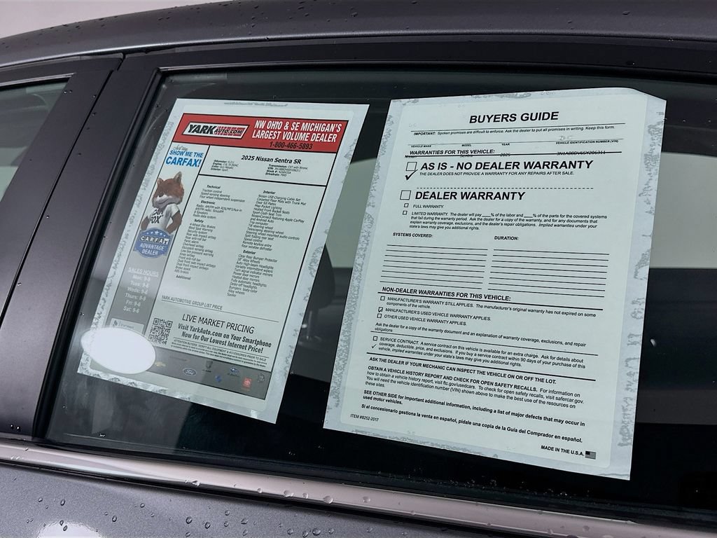Certified 2025 Nissan Sentra SR FWD image 13