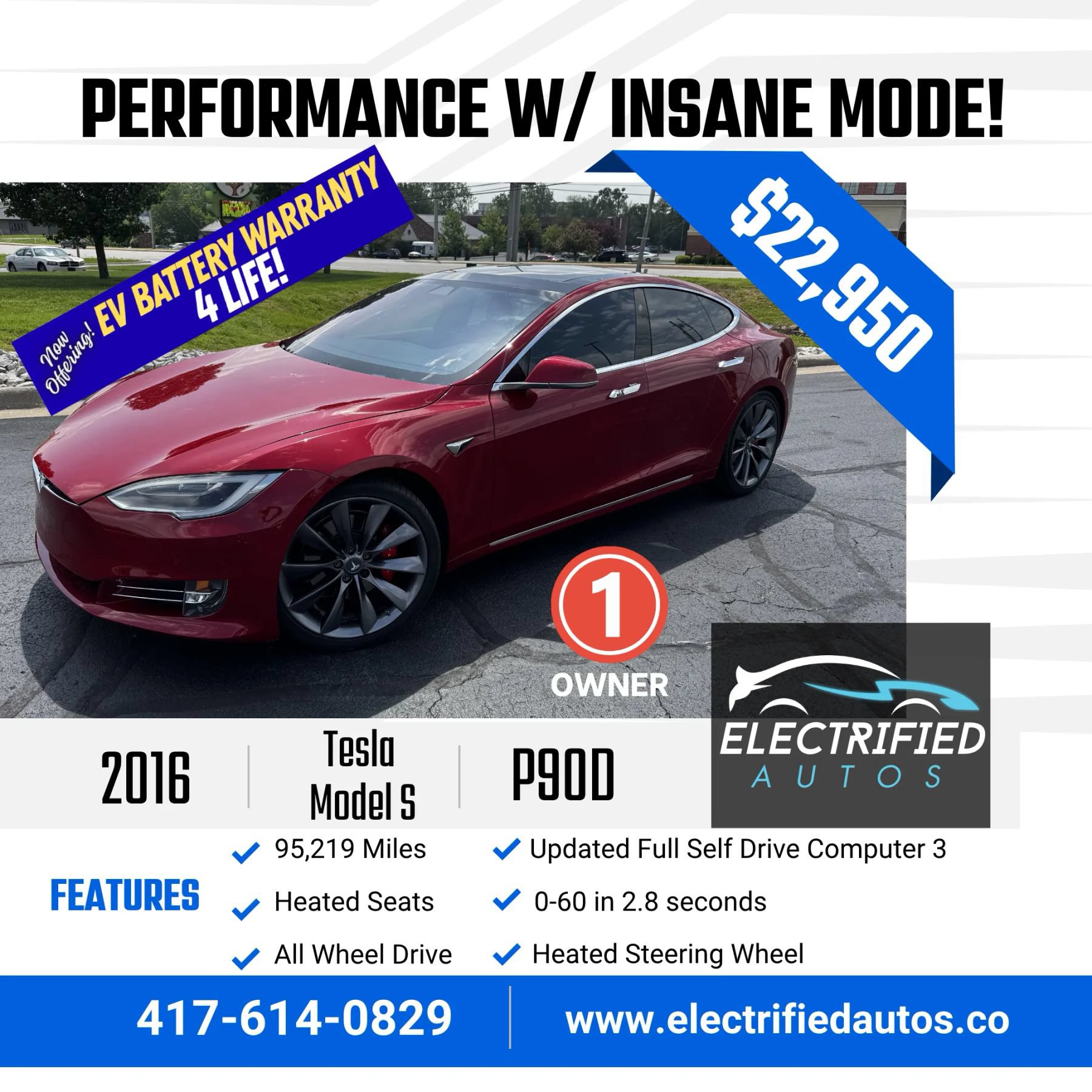 Used 2016 Tesla Model S P85D AWD/4WD image 1