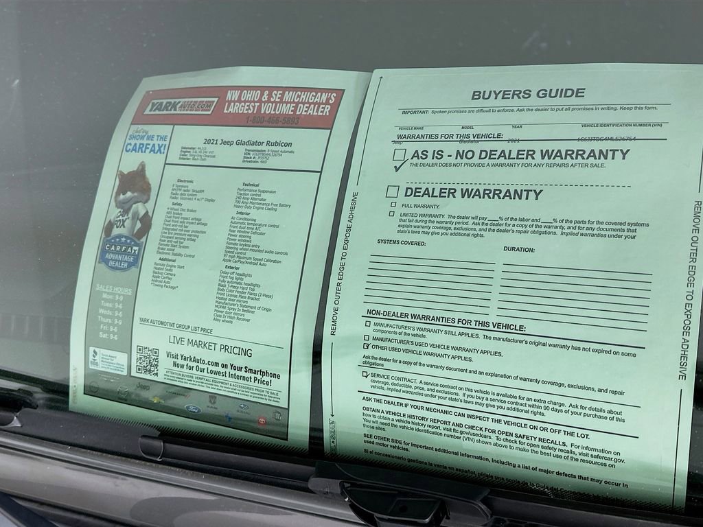 Certified 2021 Jeep Gladiator Rubicon w/ Cold Weather Group image 16