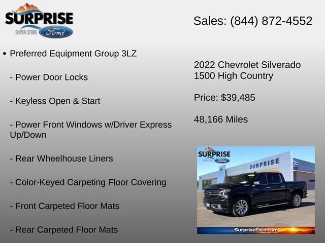 Used 2022 Chevrolet Silverado 1500 High Country w/ Technology Package AWD/4WD image 12