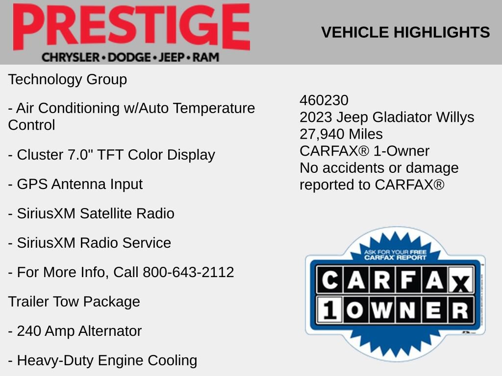 Used 2023 Jeep Gladiator Willys image 8