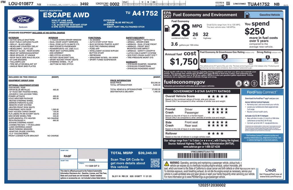 New 2026 Ford Escape ST-Line w/ Tech Pack #1 AWD/4WD image 13