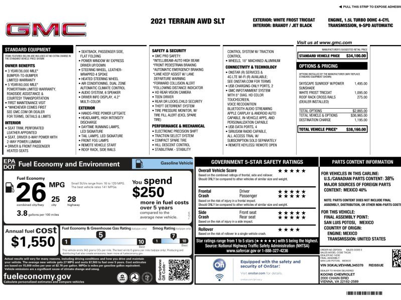 Used 2021 GMC Terrain SLT image 2