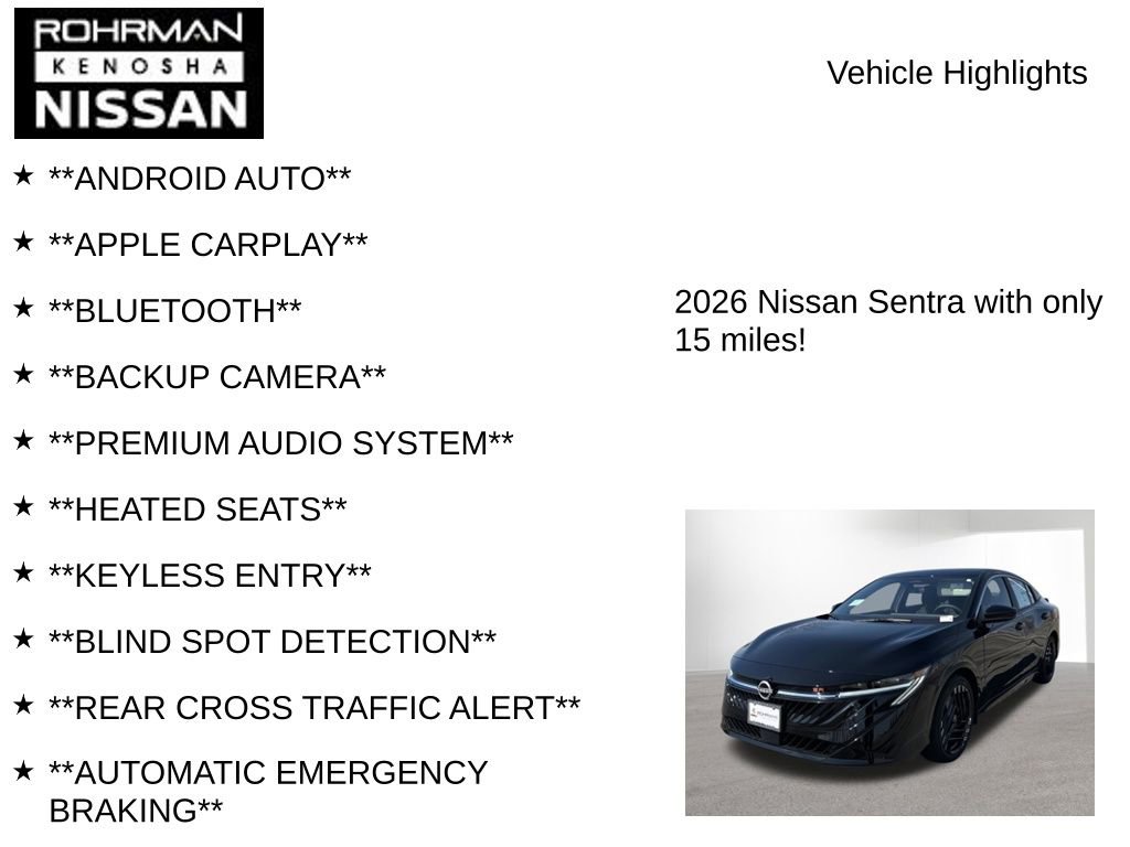 New 2026 Nissan Sentra SR w/ SR All Weather Package image 8