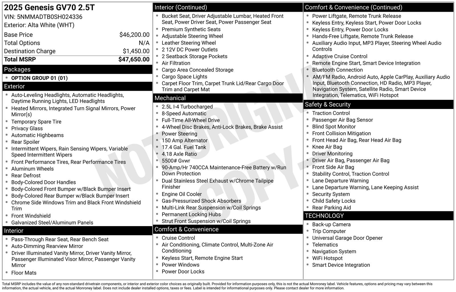 Used 2025 Genesis GV70 2.5T image 50