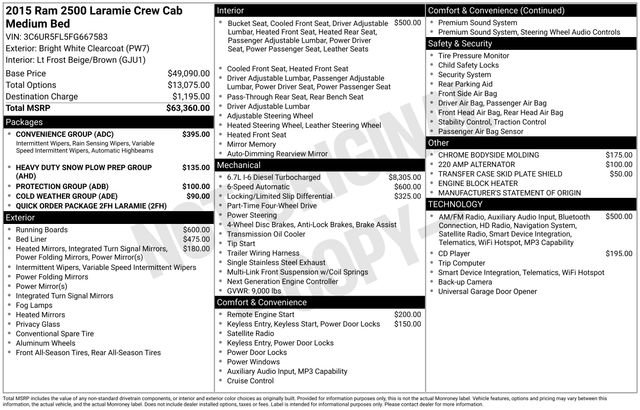 Used 2015 RAM 2500 Laramie w/ Convenience Group image 2