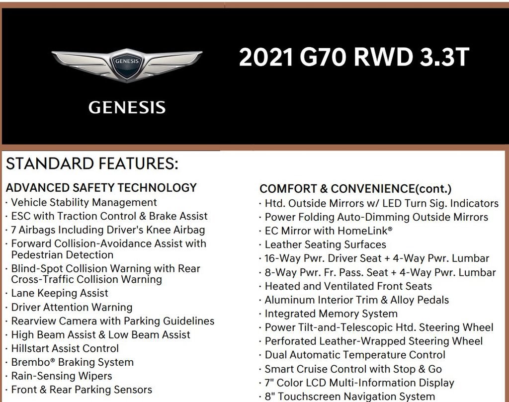 Used 2021 Genesis G70 3.3T RWD image 17