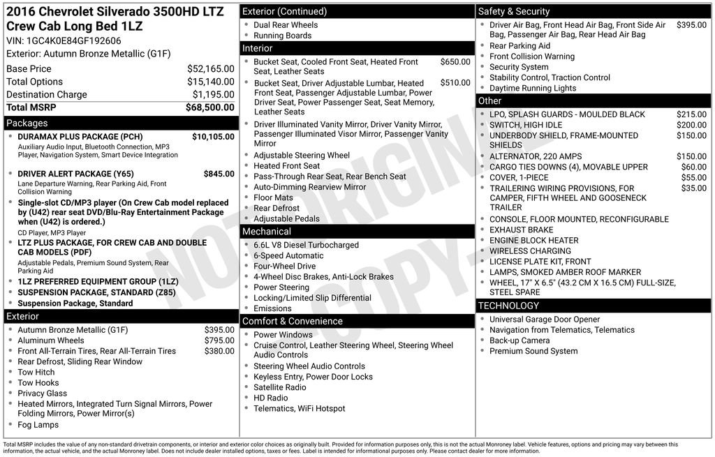 Used 2016 Chevrolet Silverado 3500 LTZ w/ Duramax Plus Package image 35