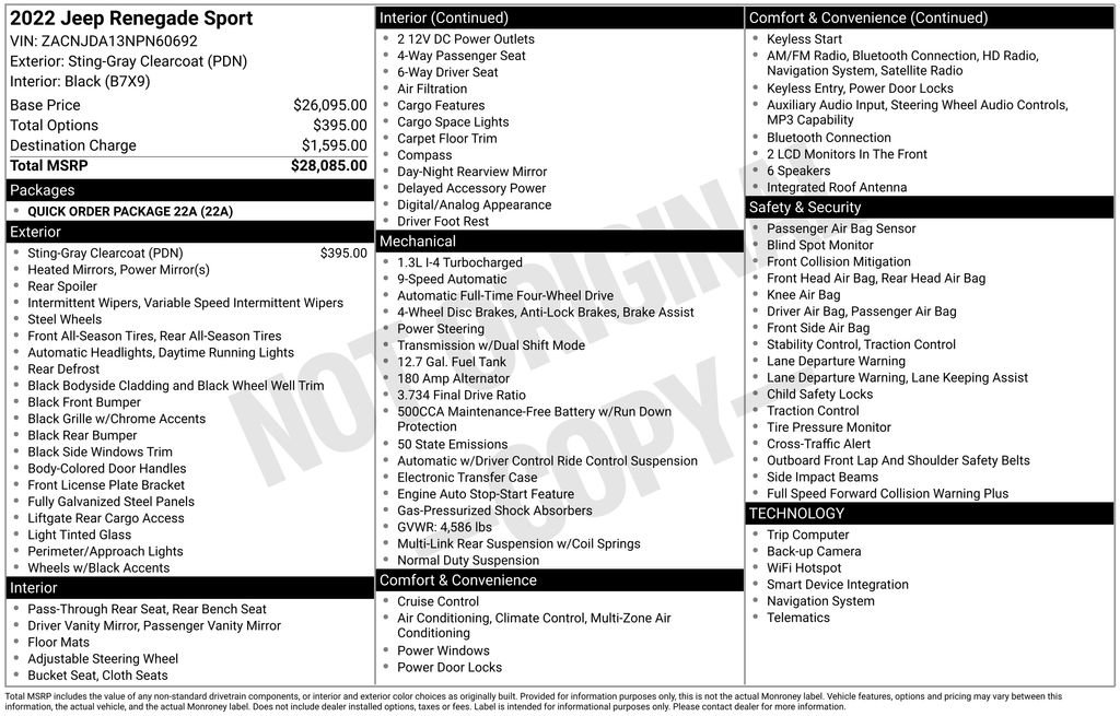 Used 2022 Jeep Renegade Sport AWD/4WD image 6