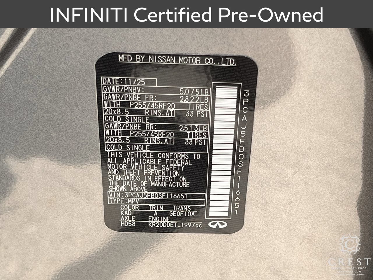 Certified 2025 INFINITI QX50 Sport AWD/4WD image 32