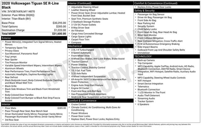 Used 2020 Volkswagen Tiguan SE R-Line FWD image 2