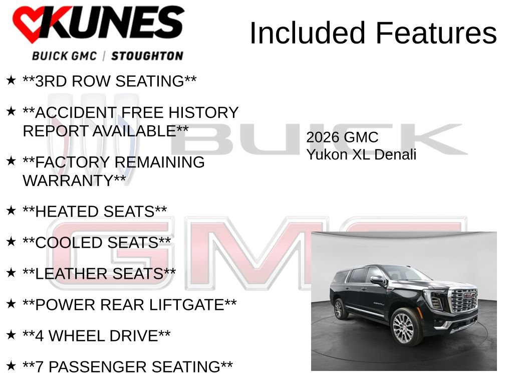 New 2026 GMC Yukon XL Denali w/ Sun & Power Step Package AWD/4WD image 3
