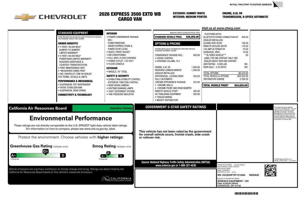 New 2026 Chevrolet Express 3500 Extended w/ Driver Convenience Package RWD image 5