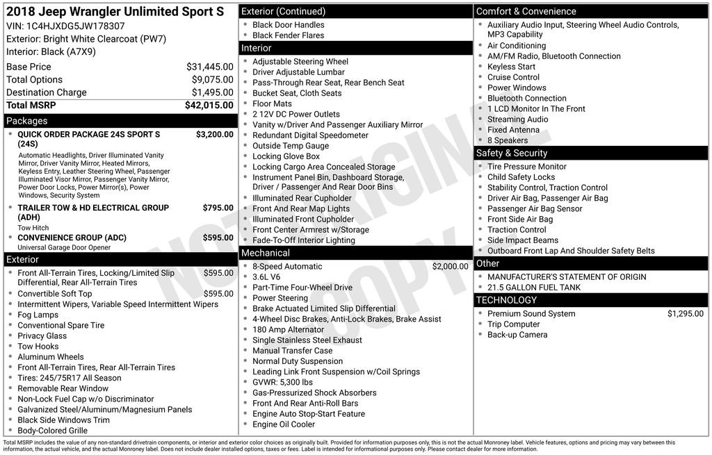 Used 2018 Jeep Wrangler Unlimited Sport S image 19