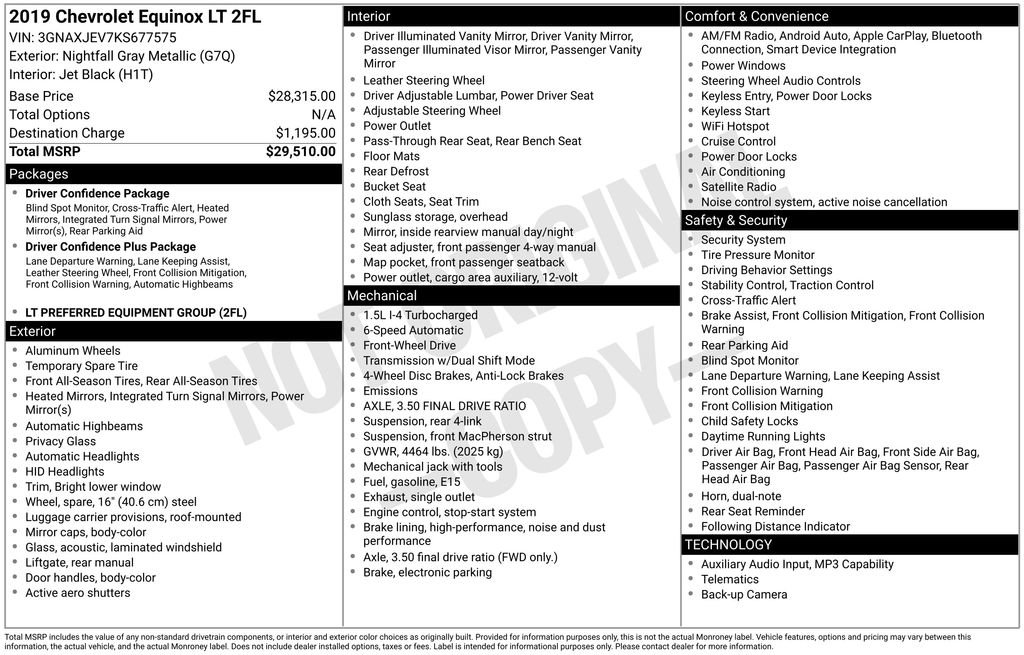 Certified 2019 Chevrolet Equinox LT FWD image 50