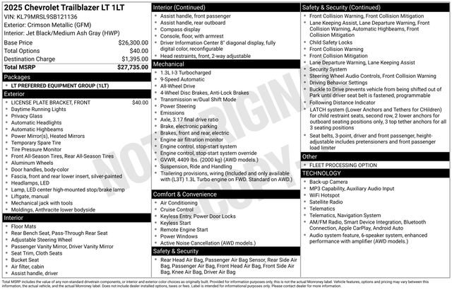 Used 2025 Chevrolet TrailBlazer LT AWD/4WD image 6