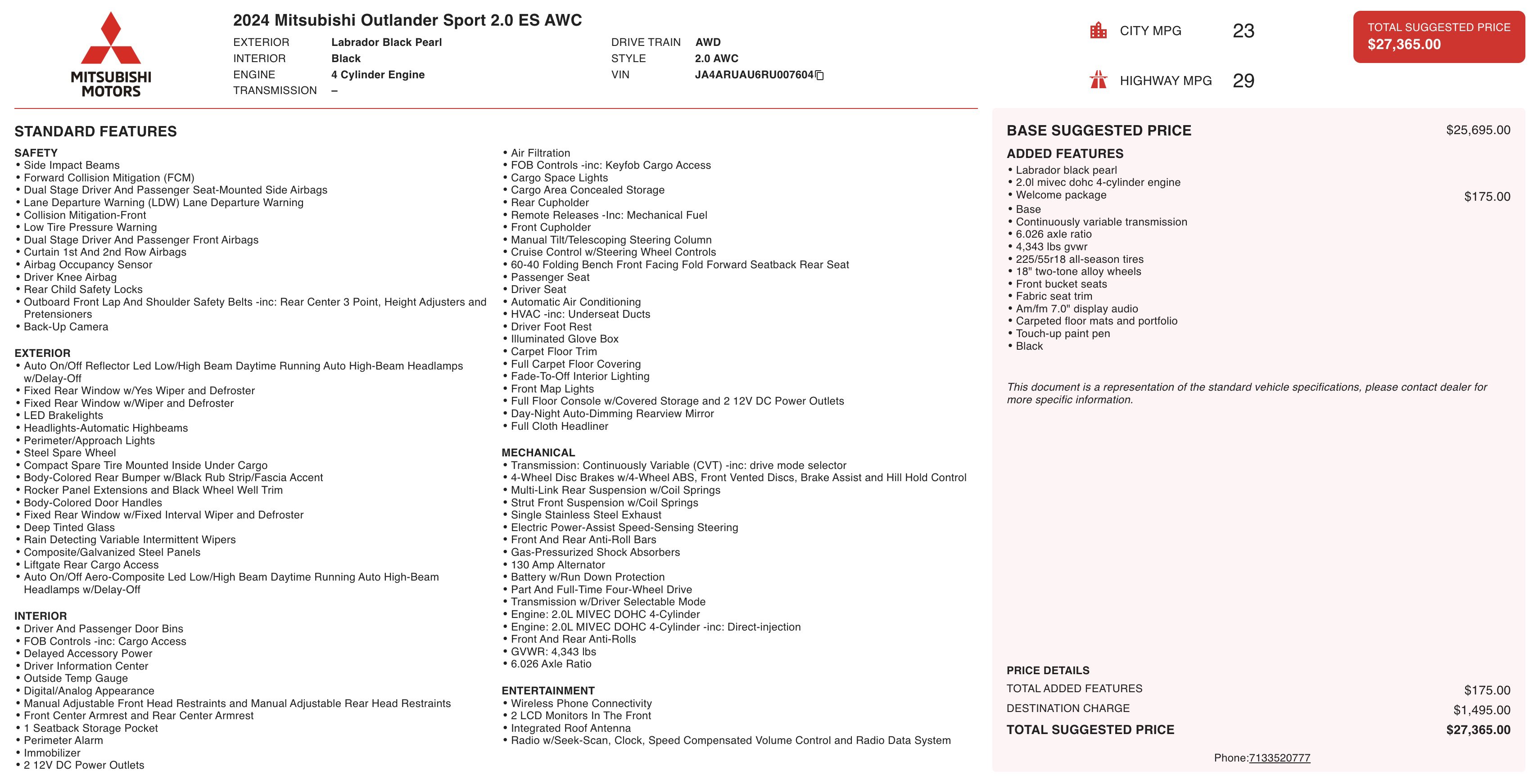 Used 2024 Mitsubishi Outlander Sport ES image 5