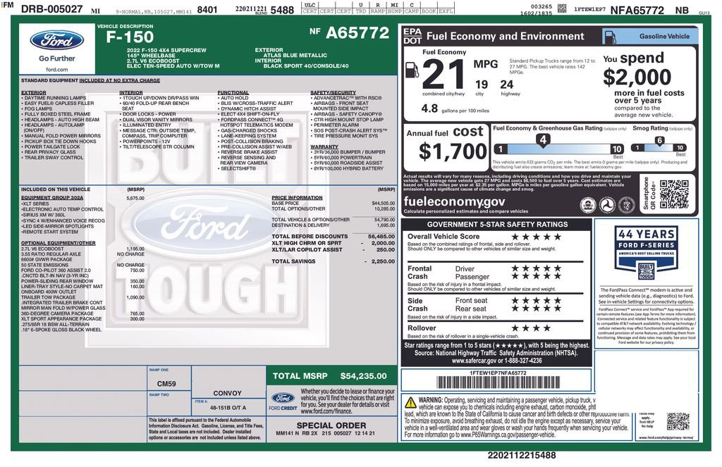Certified 2022 Ford F150 XLT w/ Equipment Group 302A High image 5