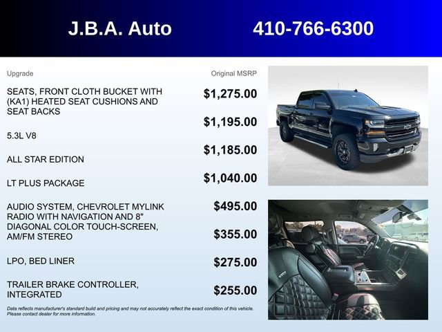 Used 2018 Chevrolet Silverado 1500 LT w/ All Star Edition AWD/4WD image 5