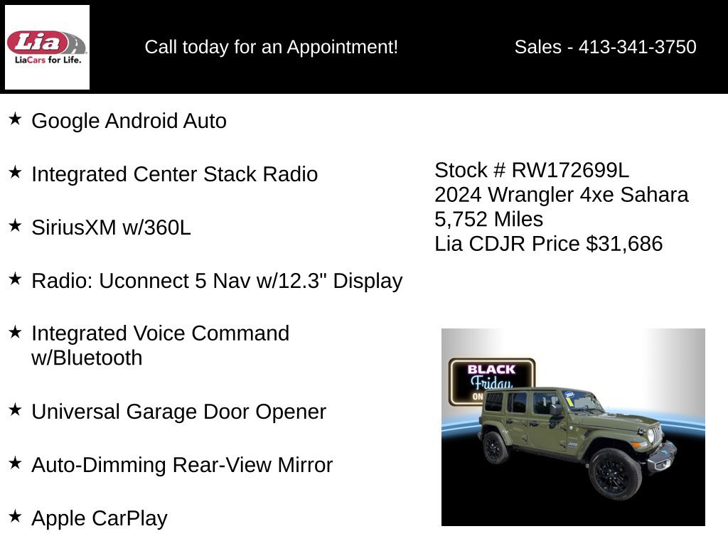 Certified 2024 Jeep Wrangler Unlimited Sahara w/ Technology Group AWD/4WD image 21