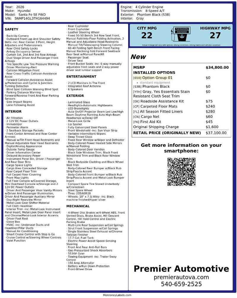 Used 2026 Hyundai Santa Fe SE FWD image 3