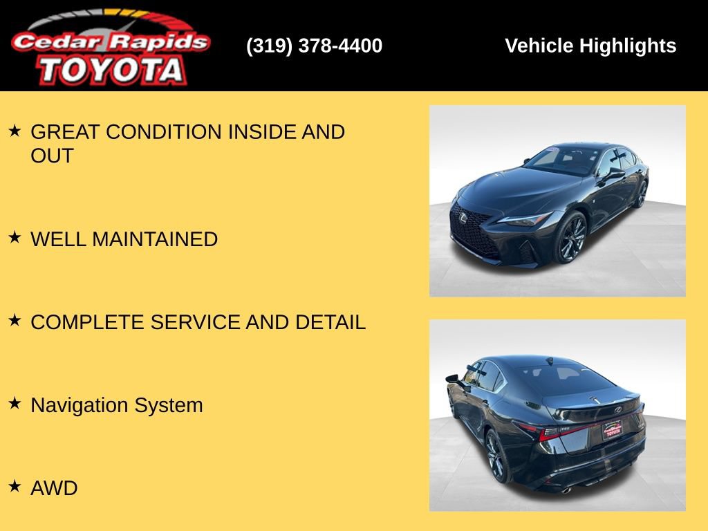 Used 2023 Lexus IS 350 F Sport w/ Navigation Package AWD/4WD image 8