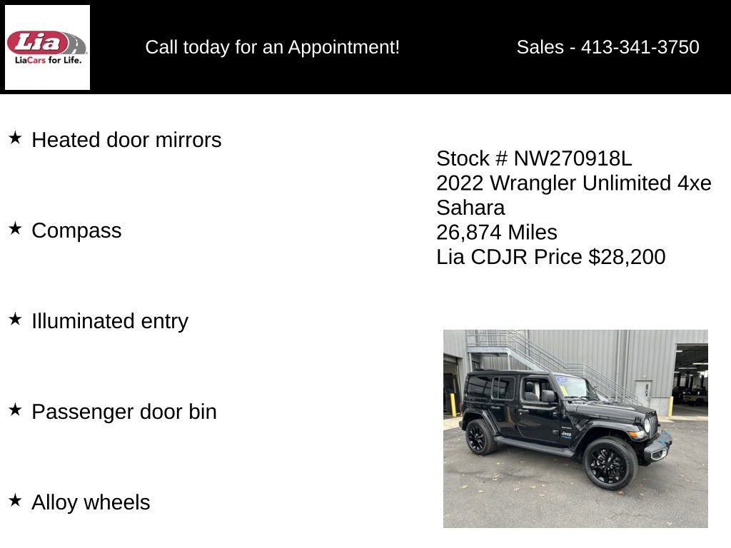 Used 2022 Jeep Wrangler Unlimited Sahara w/ Cold Weather Group AWD/4WD image 11
