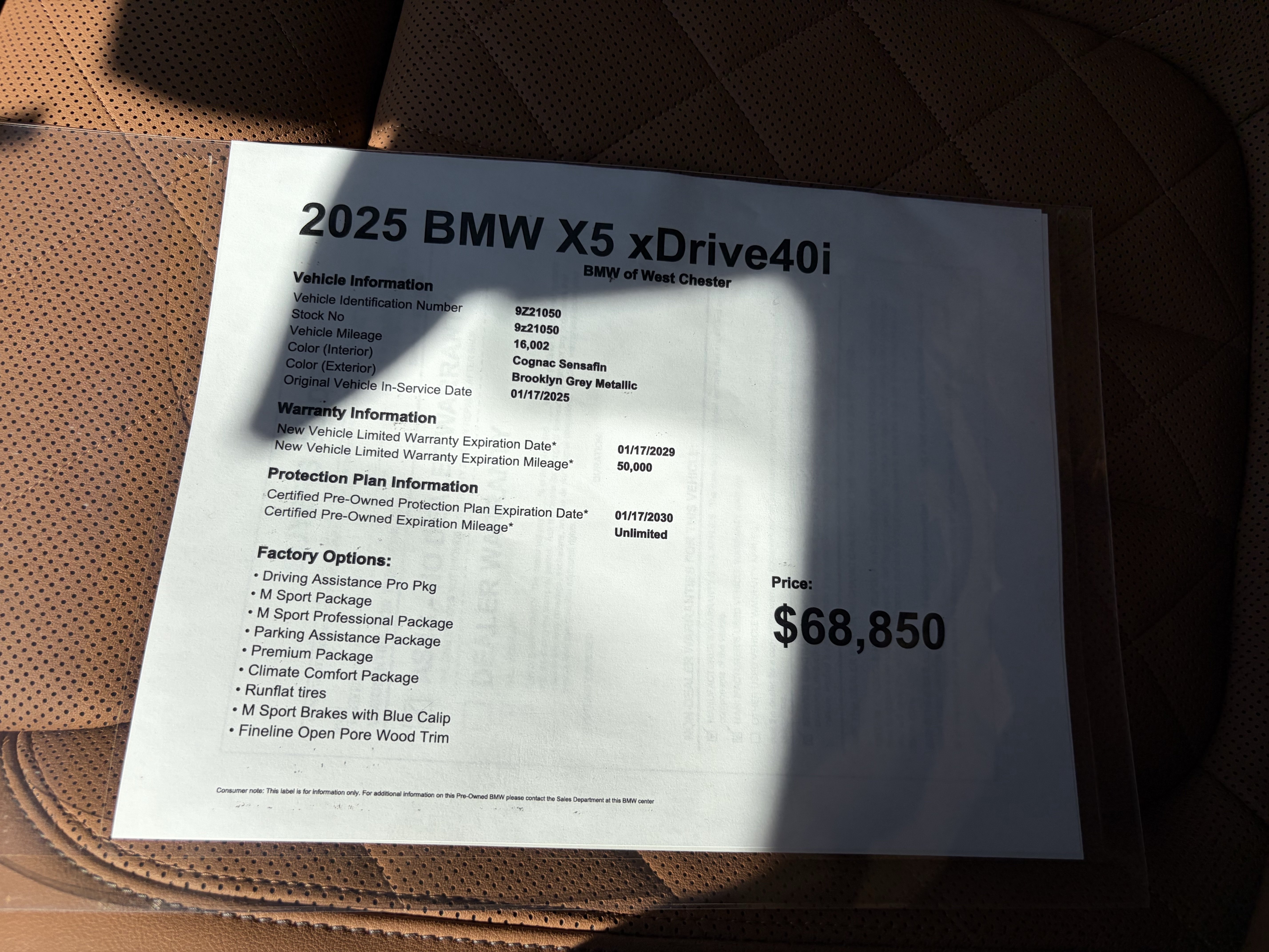 Used 2025 BMW X5 xDrive40i w/ M Sport Package AWD/4WD image 19