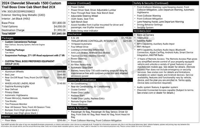 Used 2024 Chevrolet Silverado 1500 Custom Trail Boss AWD/4WD image 40