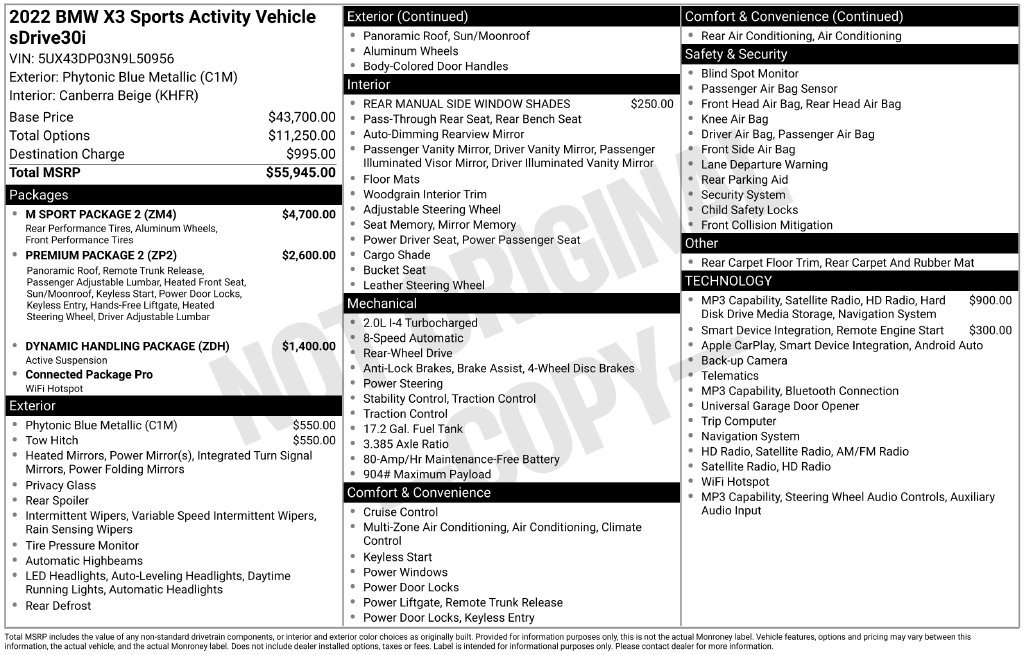 Used 2022 BMW X3 sDrive30i w/ M Sport Package 2 RWD image 4