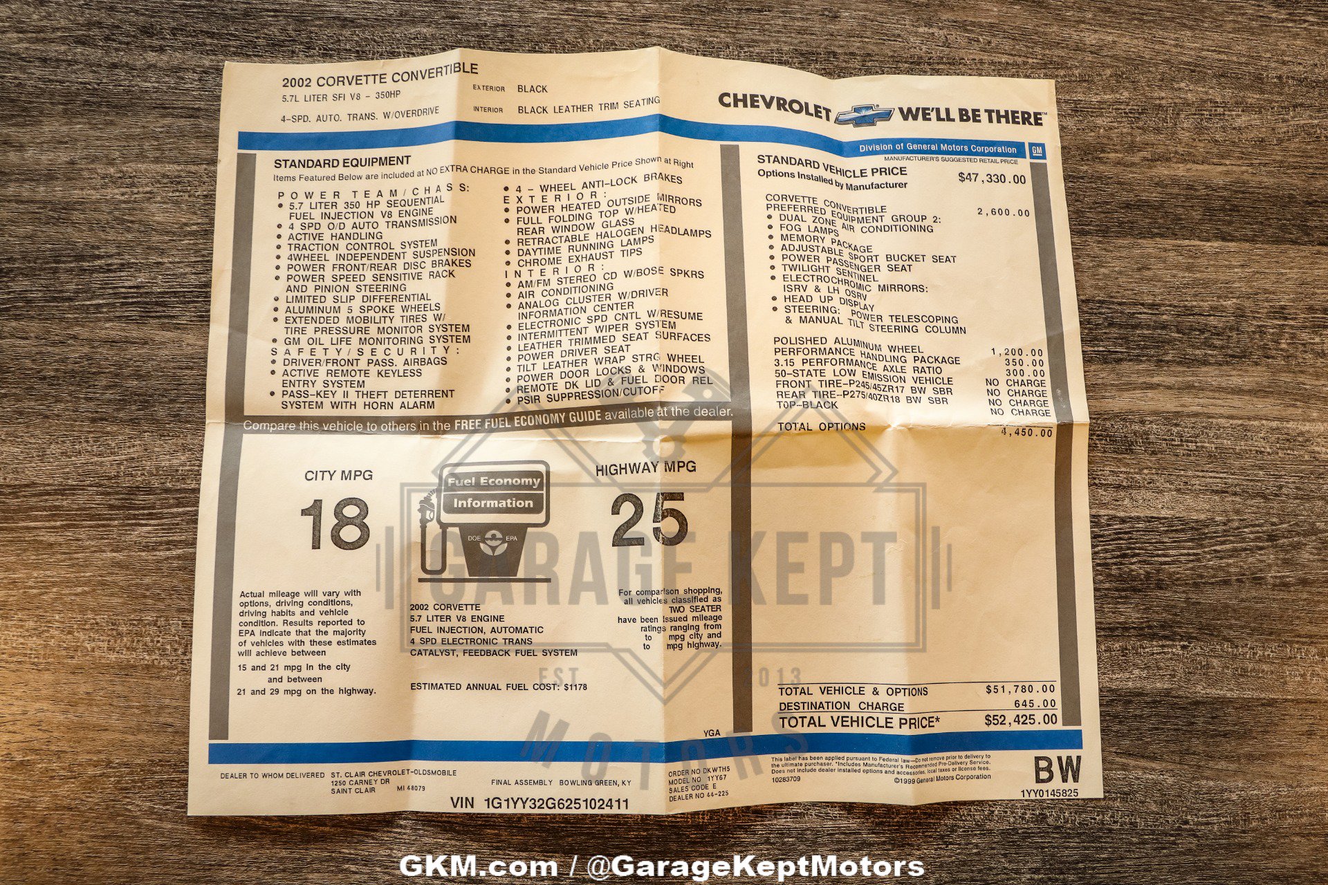 Used 2002 Chevrolet Corvette Convertible w/ Preferred Equipment Group2 image 9