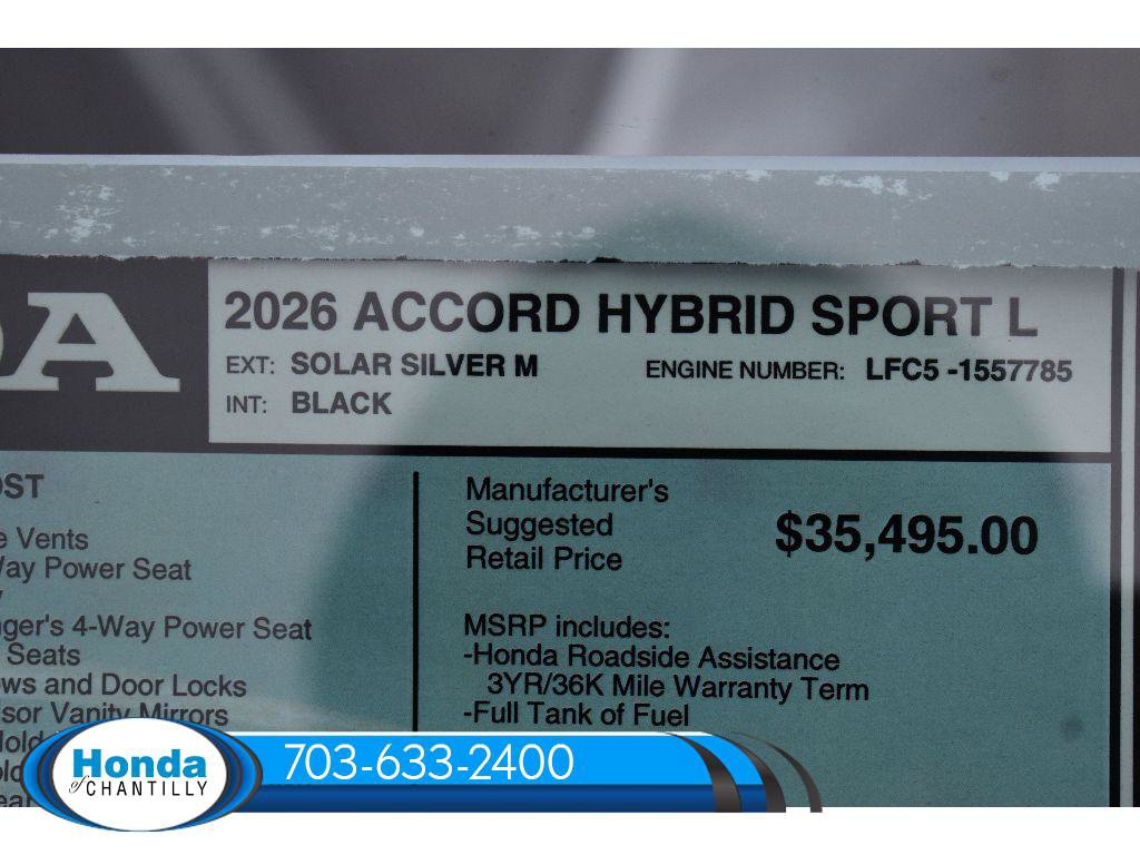 New 2026 Honda Accord Hybrid Sport-L FWD image 37