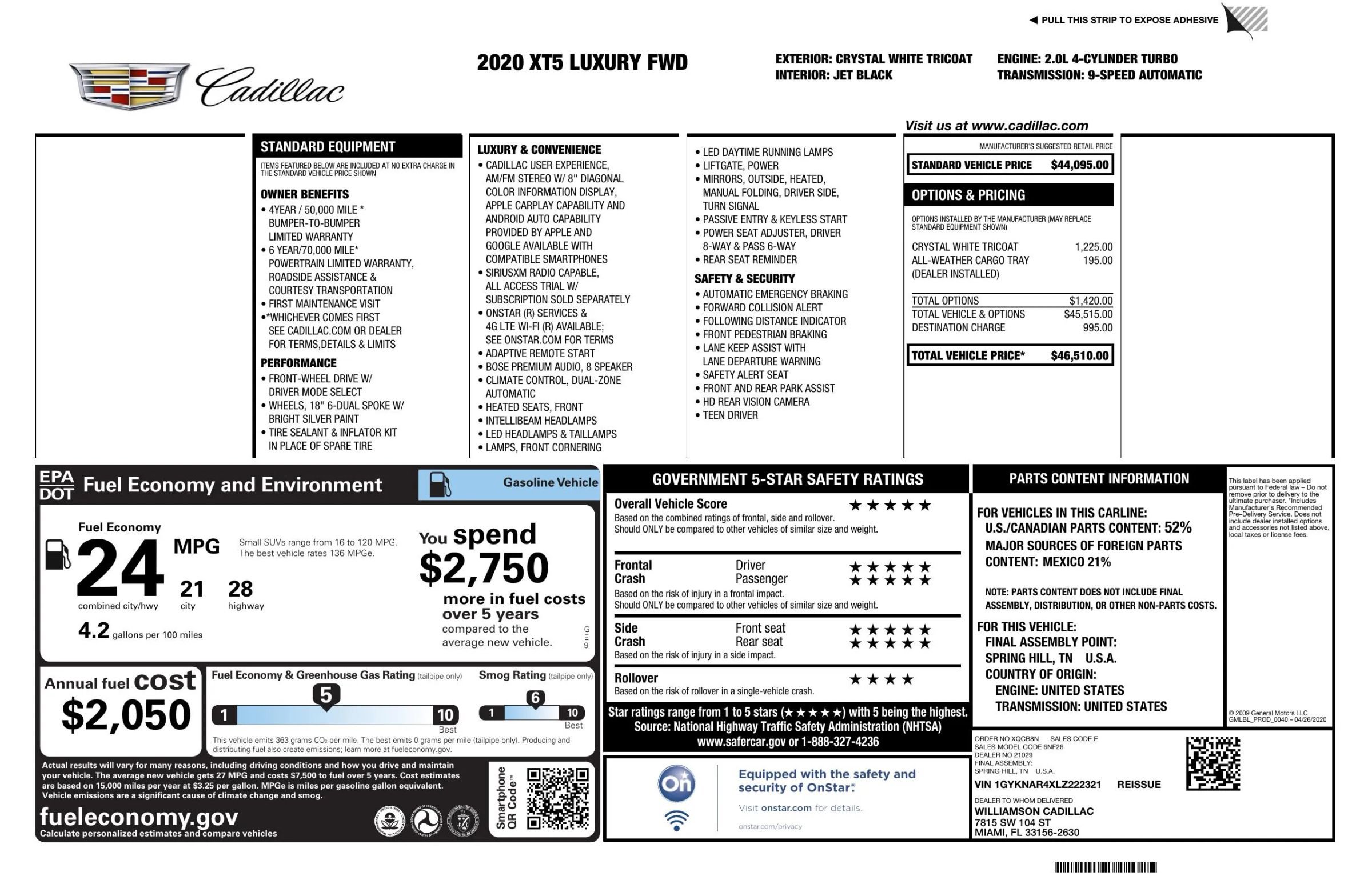 Used 2020 Cadillac XT5 Luxury image 3