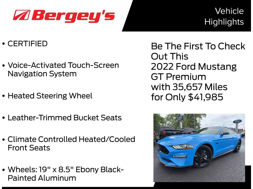 Used 2022 Ford Mustang GT Premium w/ Equipment Group 401A RWD image 5