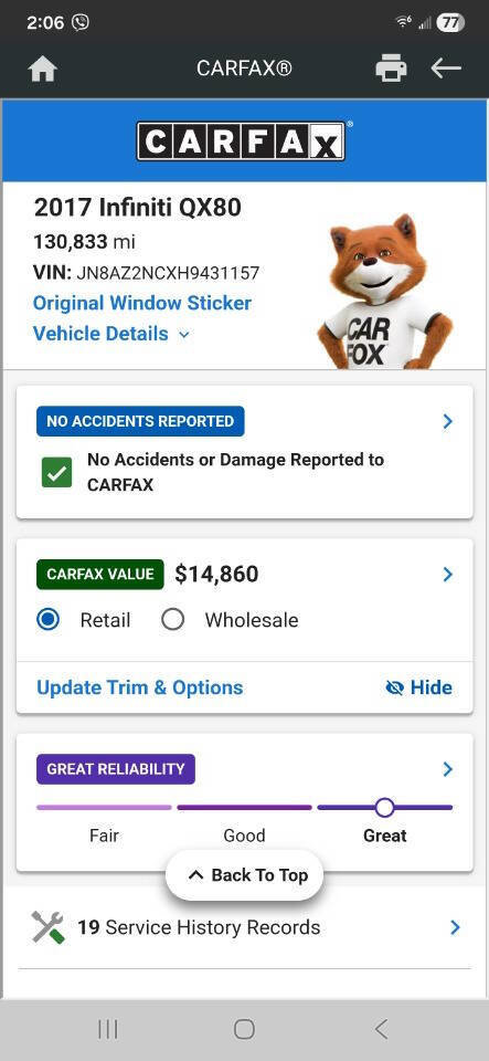 Used 2017 INFINITI QX80 4WD w/ Deluxe Technology Package image 69