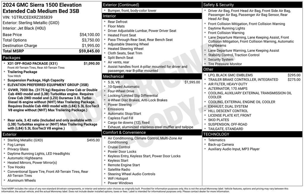 Used 2024 GMC Sierra 1500 Elevation w/ X31 Off-Road Package image 38