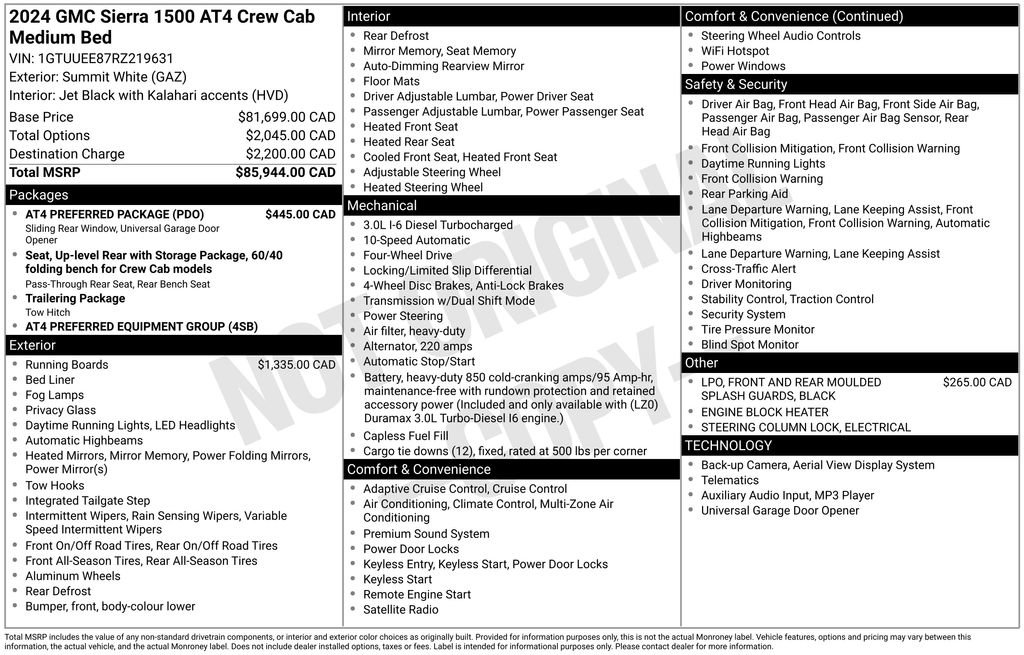 Used 2024 GMC Sierra 1500 AT4 w/ AT4 Preferred Package image 26