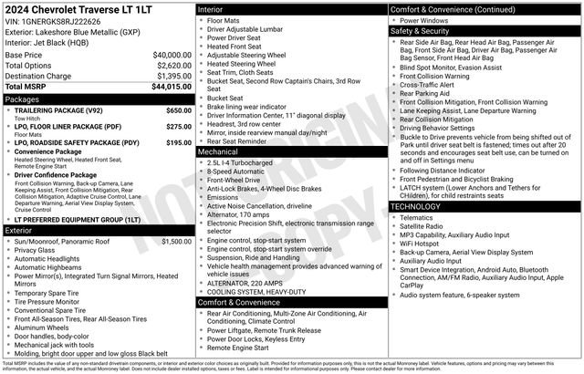 Certified 2024 Chevrolet Traverse LT w/ Trailering Package FWD image 29
