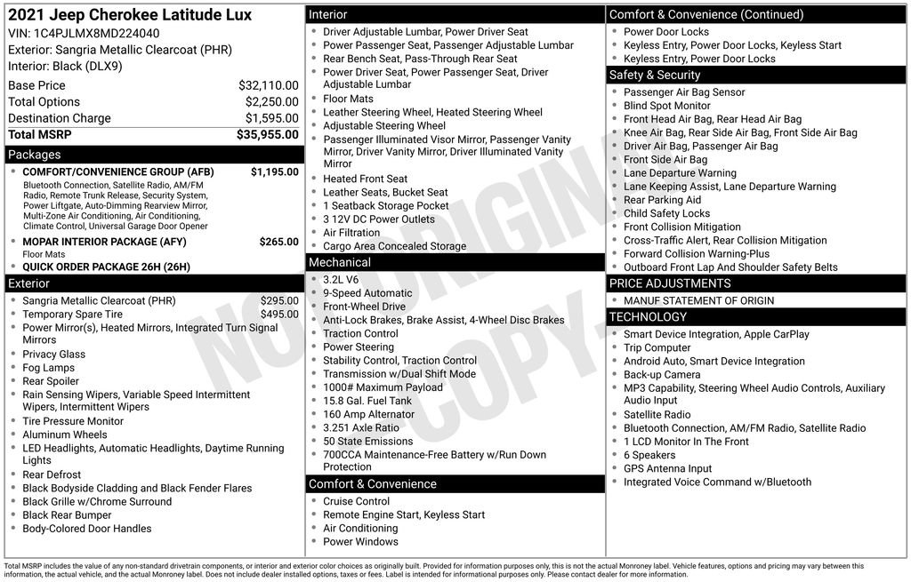 Used 2021 Jeep Cherokee Latitude Lux w/ Comfort/Convenience Group FWD image 40