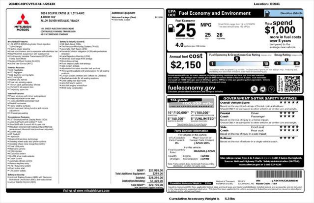 Used 2024 Mitsubishi Eclipse Cross LE AWD/4WD image 4