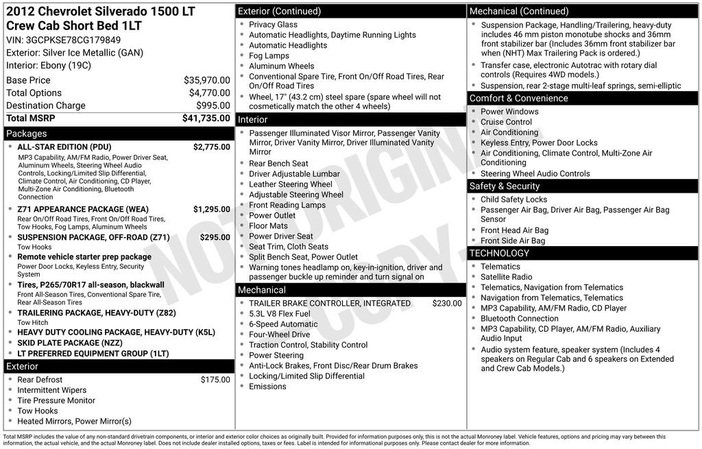 Used 2012 Chevrolet Silverado 1500 LT w/ All-Star Edition AWD/4WD image 2