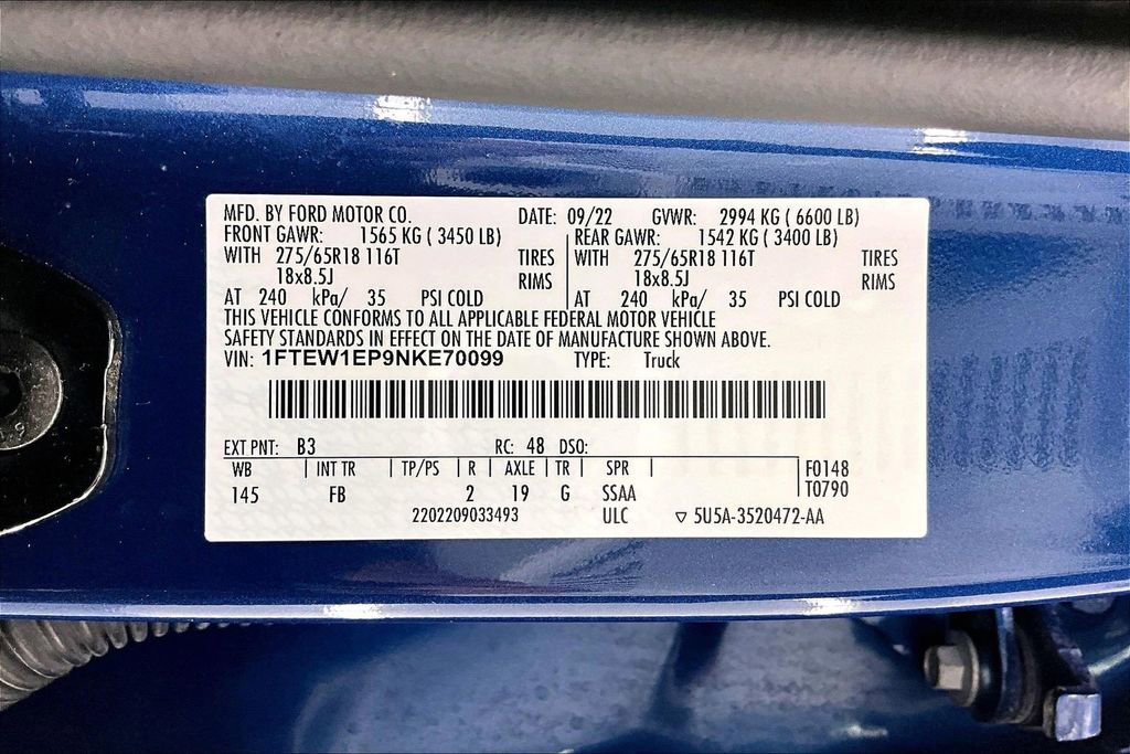 Certified 2022 Ford F150 XLT w/ Equipment Group 302A High image 35