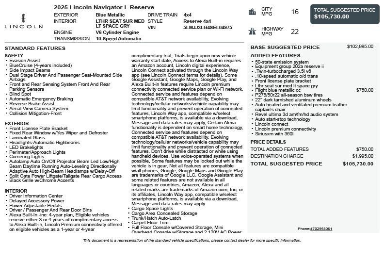 Used 2025 Lincoln Navigator L Reserve image 3