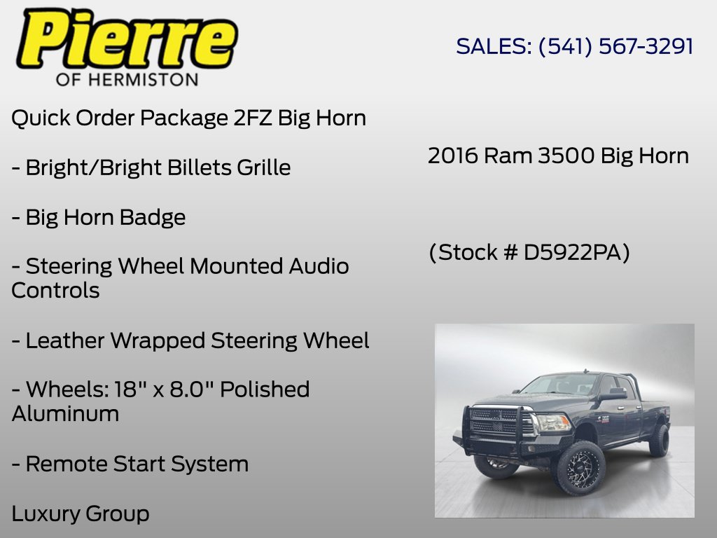 Used 2016 RAM 3500 Big Horn AWD/4WD image 18