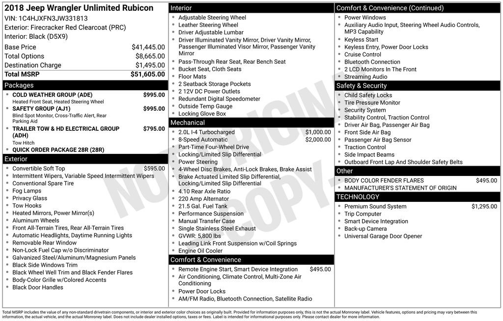 Used 2018 Jeep Wrangler Unlimited Rubicon w/ Safety Group image 2