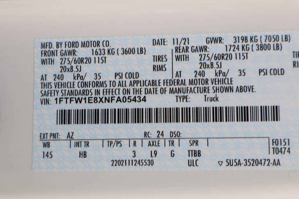 Used 2022 Ford F150 Lariat w/ Equipment Group 502A High AWD/4WD image 37