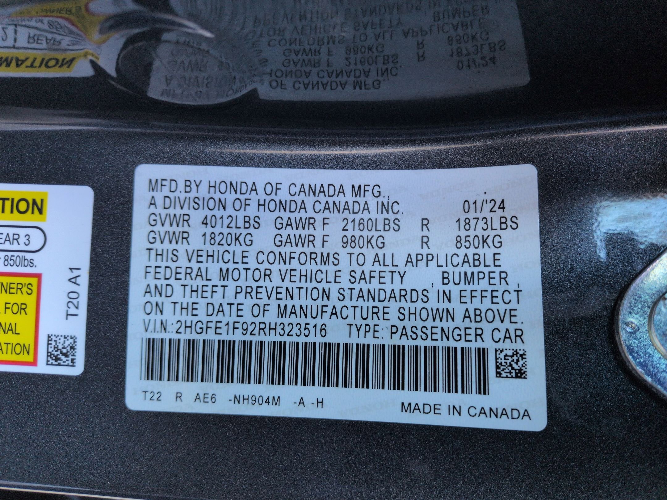 Certified 2024 Honda Civic Touring image 35