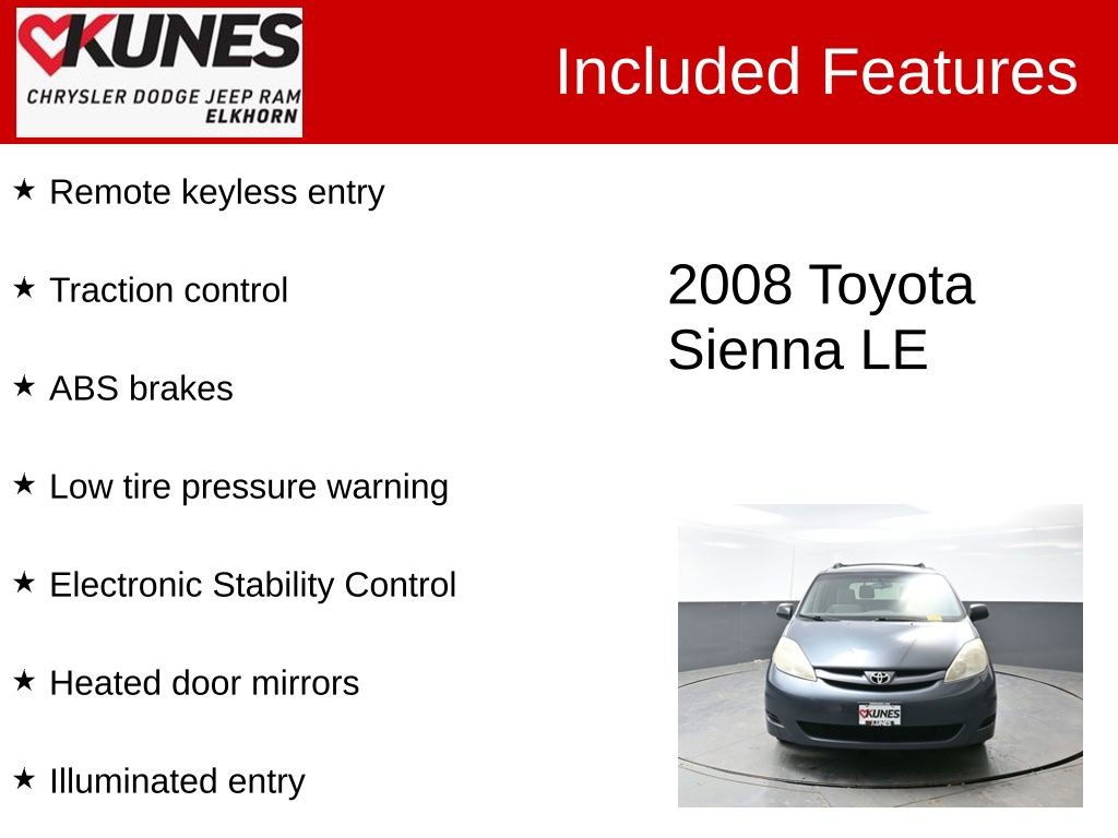 Used 2008 Toyota Sienna LE FWD image 3